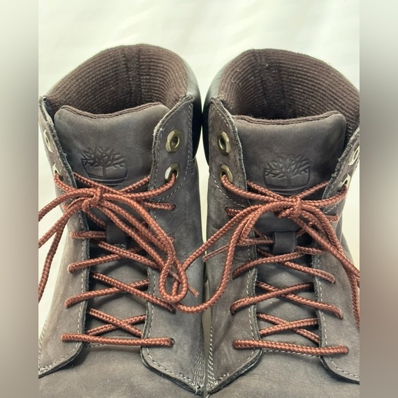 Timberland Leather Combat Waterproof Boots Dark Brown Size 8.5 A1TRL A2519 - Picture 7 of 16